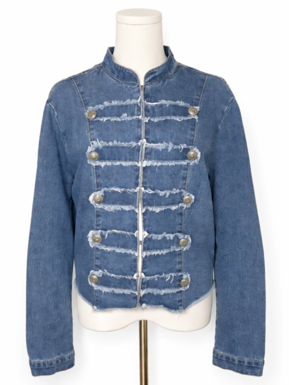 Ashley Stewart Denim Military Jacket | Size 18/20 | Pre-Loved Statement Piece